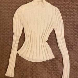 Wild Fable Cream Ribbed Knit Sweater